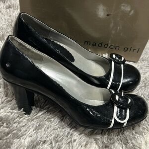 Madden Girl Black Heels with White Accents